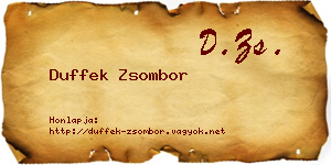 Duffek Zsombor névjegykártya